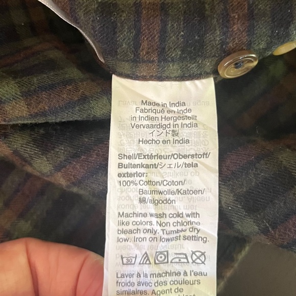 J Crew Brushed Twill Classic Long Sleeve Green Plaid Button Shirt Mens XL - Picture 9 of 11